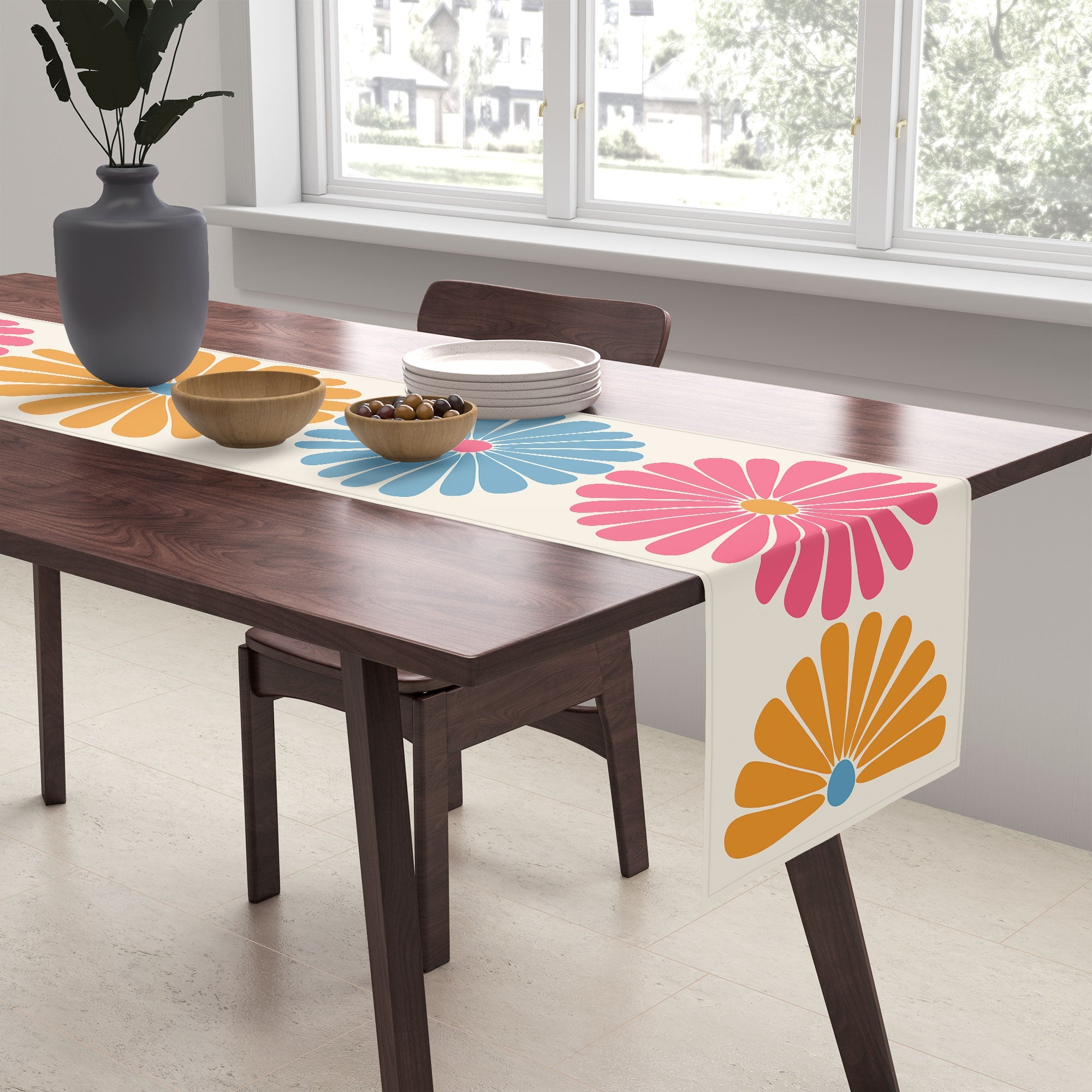 Colour Poems Retro Daisy Multicolor II Table Runner