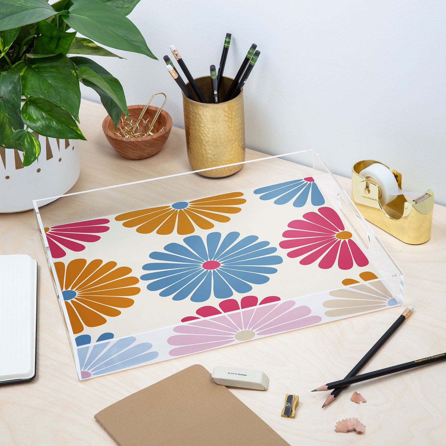 Colour Poems Retro Daisy Multicolor II Acrylic Tray