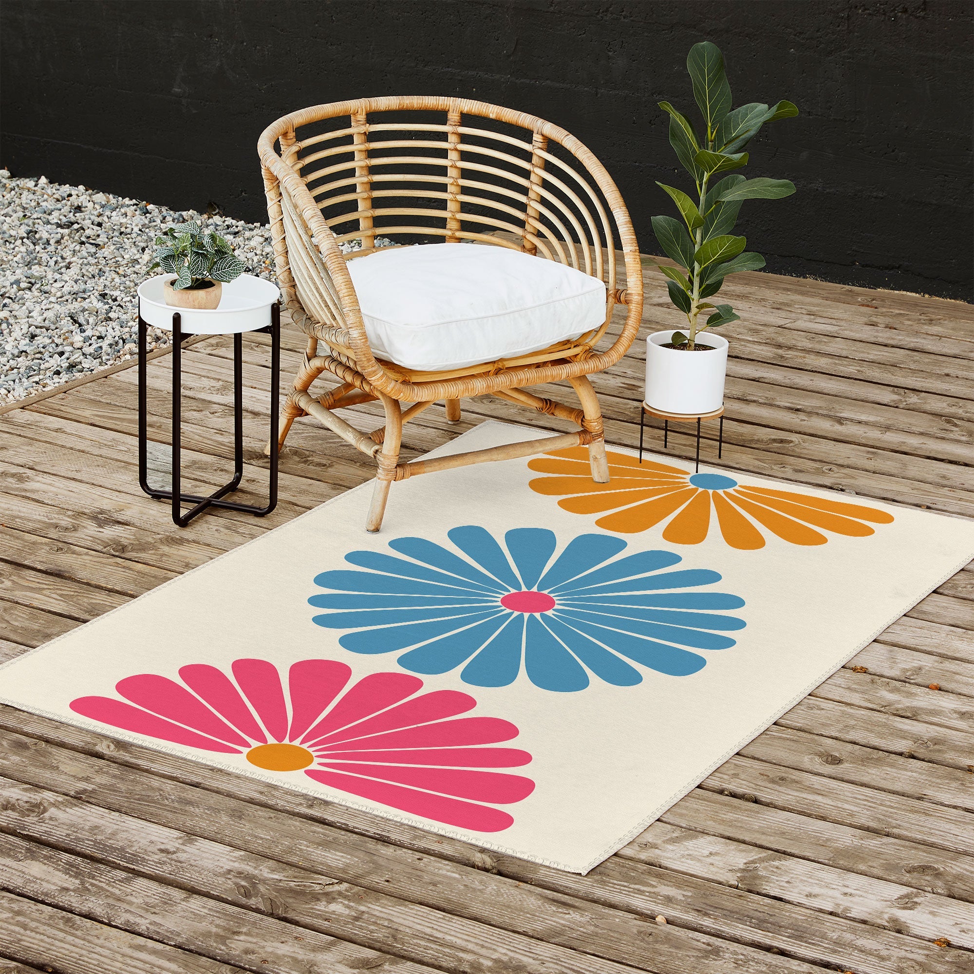 Colour Poems Retro Daisy Multicolor II Outdoor Rug