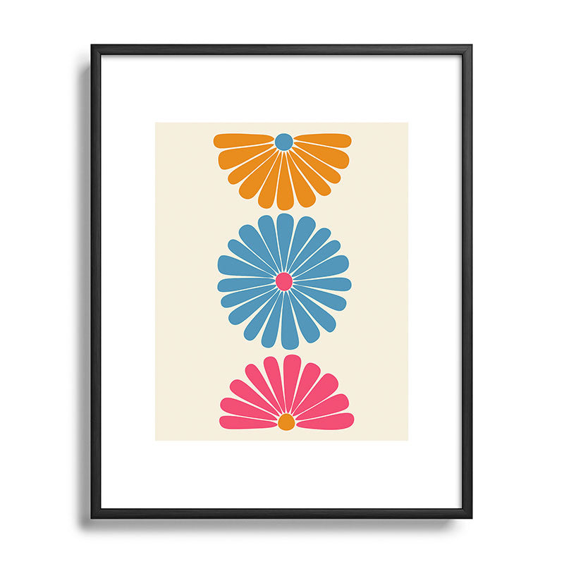 Colour Poems Retro Daisy Multicolor II Metal Framed Art Print