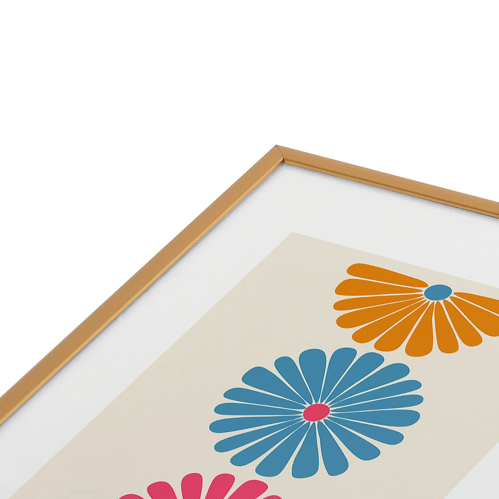 Colour Poems Retro Daisy Multicolor II Metal Framed Art Print