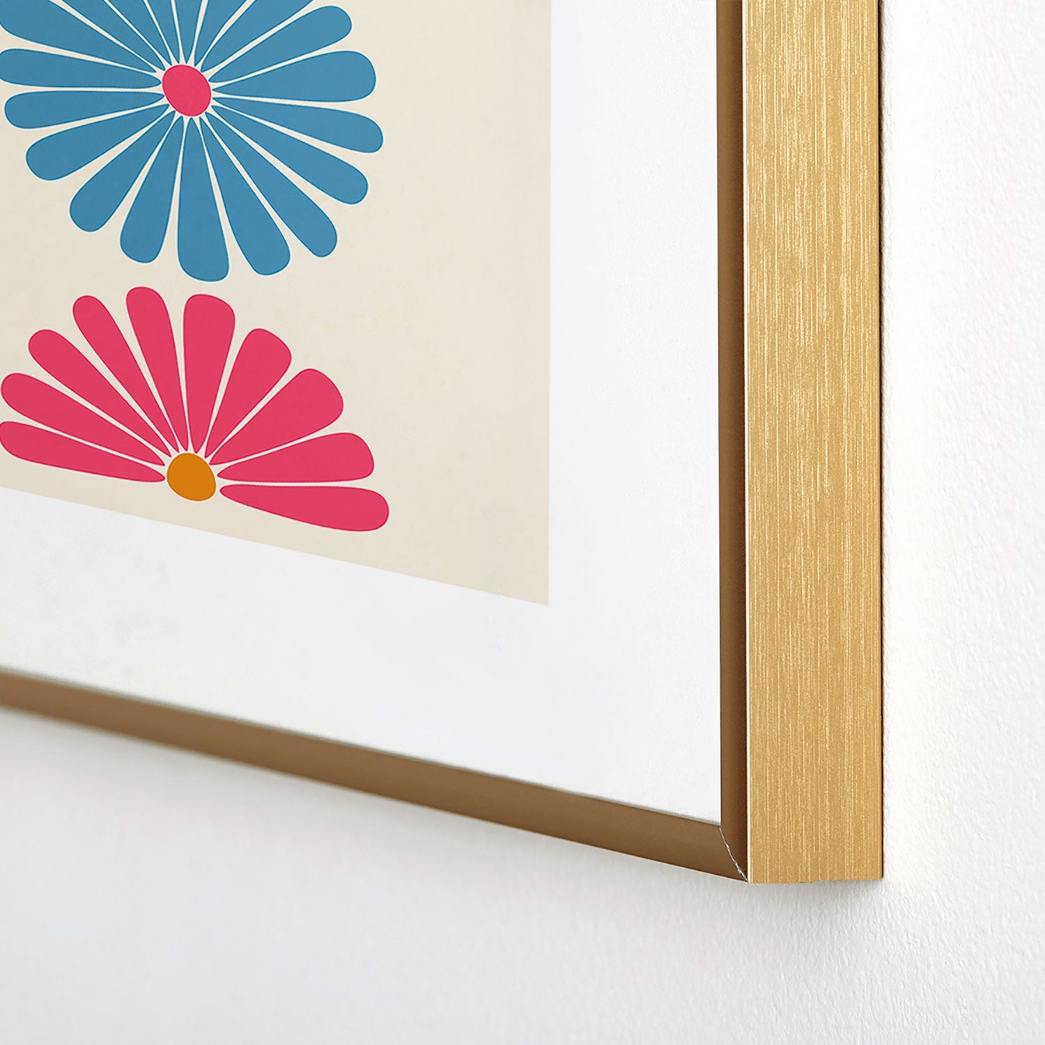 Colour Poems Retro Daisy Multicolor II Metal Framed Art Print