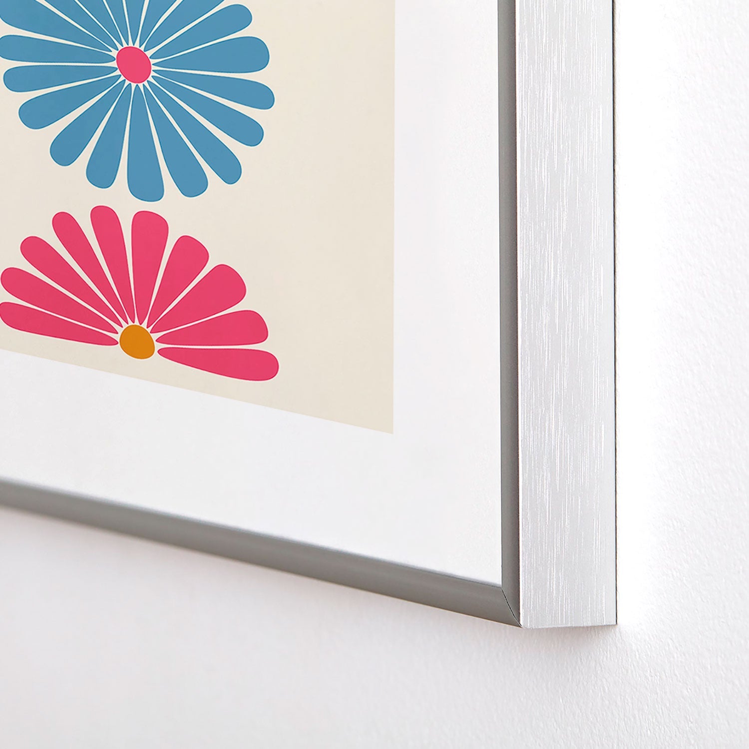 Colour Poems Retro Daisy Multicolor II Metal Framed Art Print