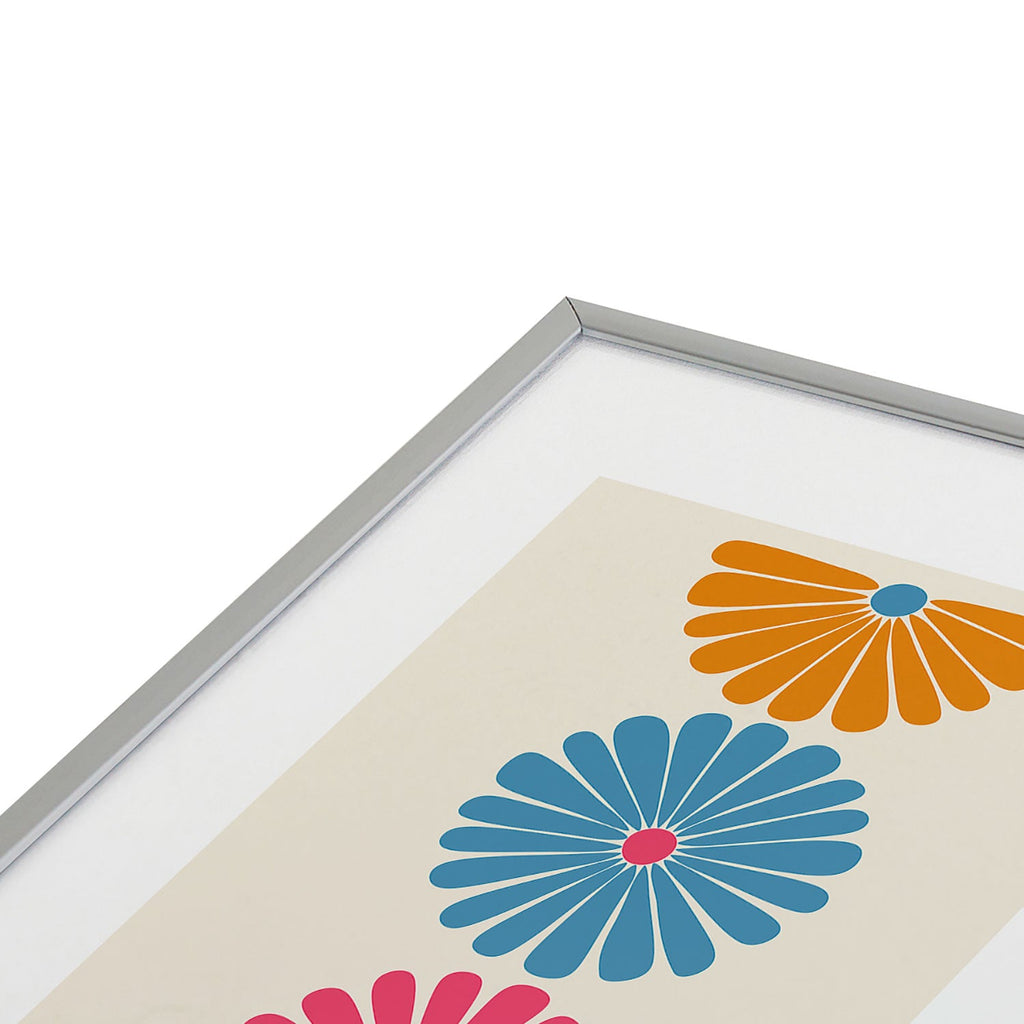 Colour Poems Retro Daisy Multicolor II Metal Framed Art Print