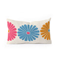 Colour Poems Retro Daisy Multicolor II Oblong Throw Pillow