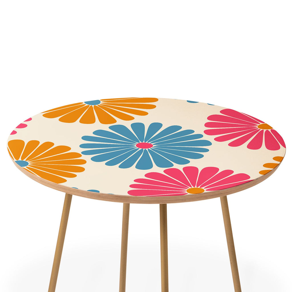Colour Poems Retro Daisy Multicolor II Round Side Table