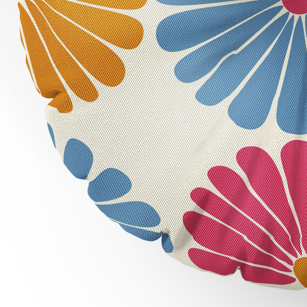 Colour Poems Retro Daisy Multicolor II Floor Pillow Round