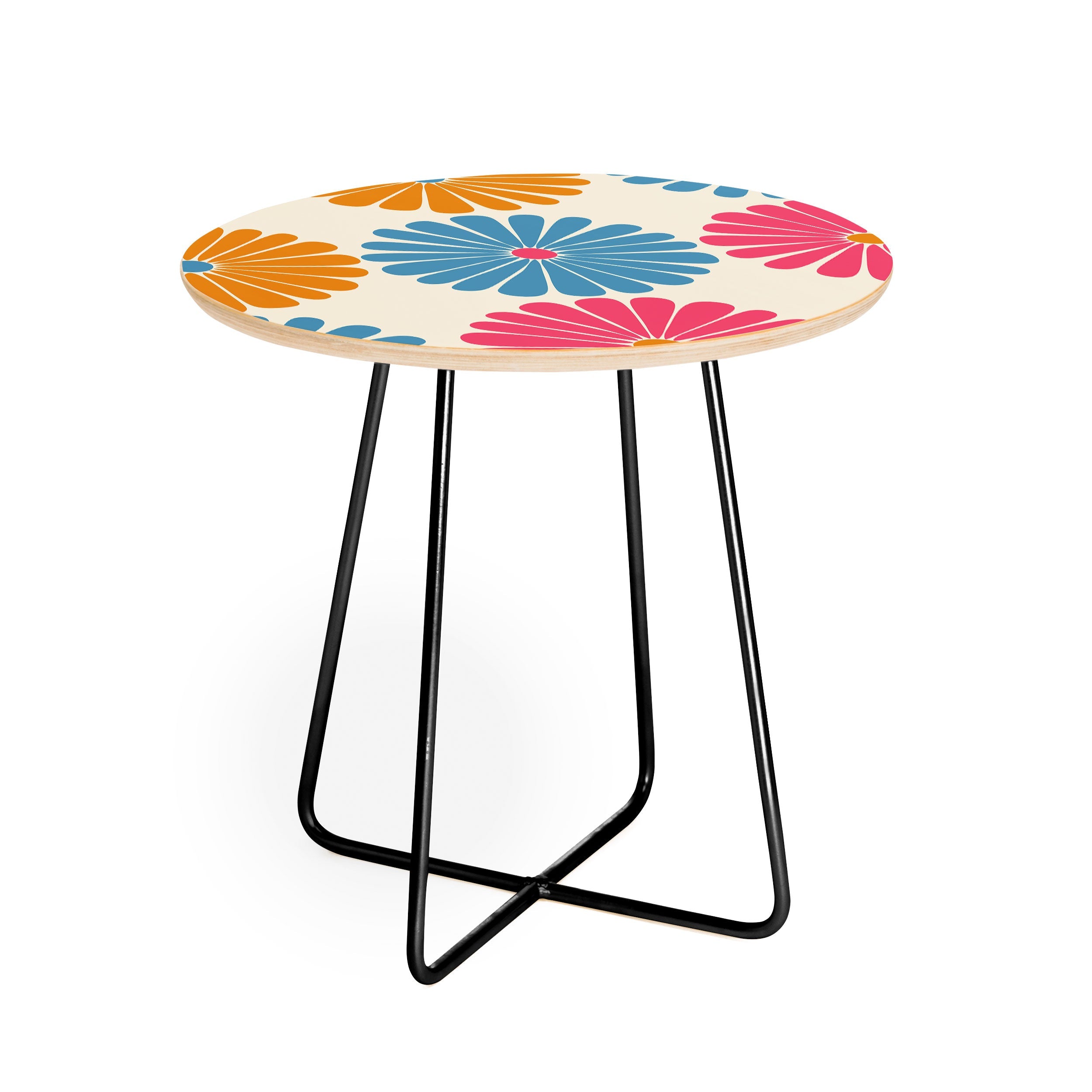 Colour Poems Retro Daisy Multicolor II Round Side Table