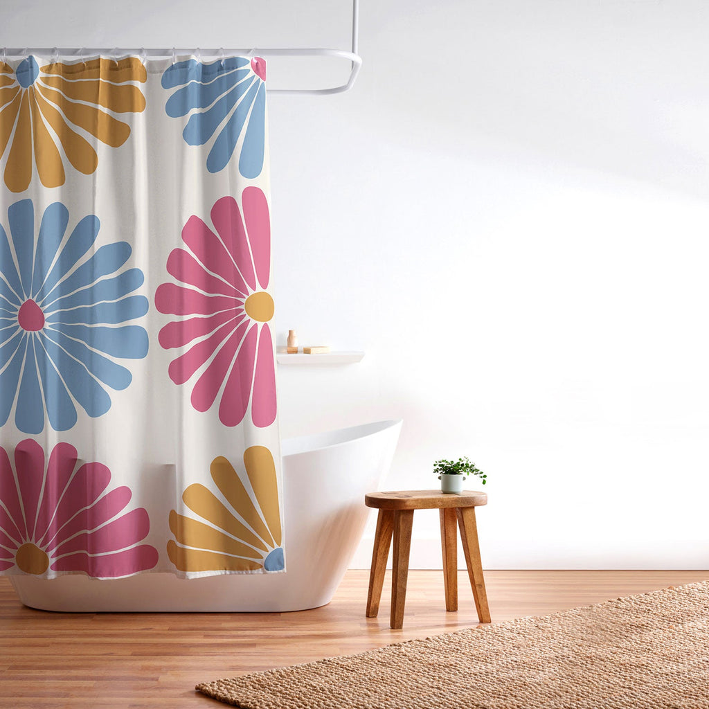 Colour Poems Retro Daisy Multicolor II Shower Curtain