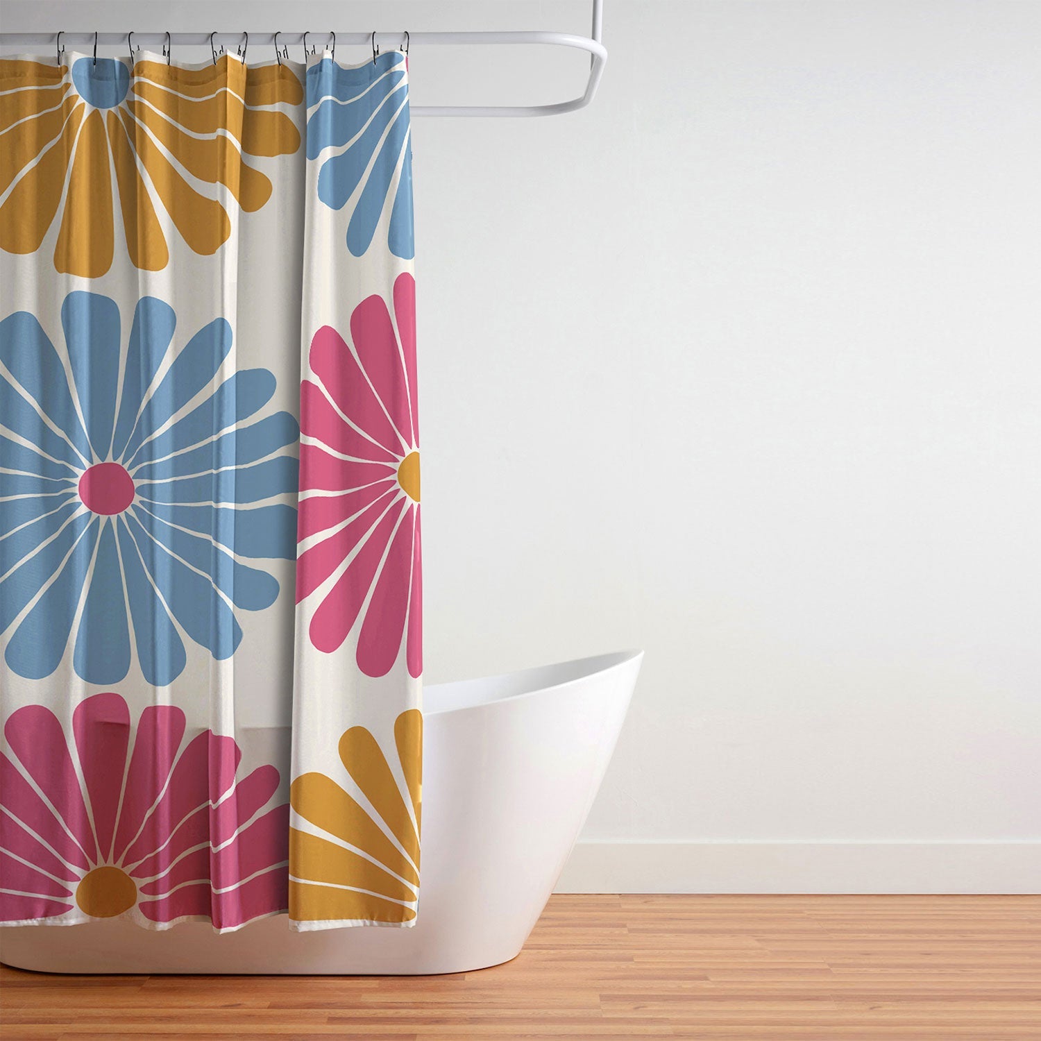Colour Poems Retro Daisy Multicolor II Shower Curtain