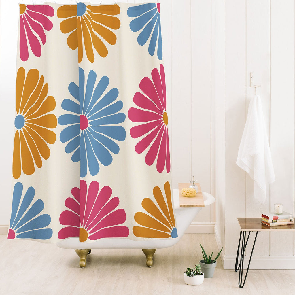 Colour Poems Retro Daisy Multicolor II Shower Curtain