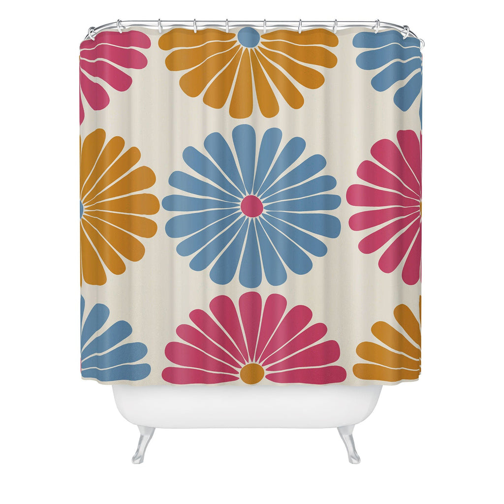 Colour Poems Retro Daisy Multicolor II Shower Curtain