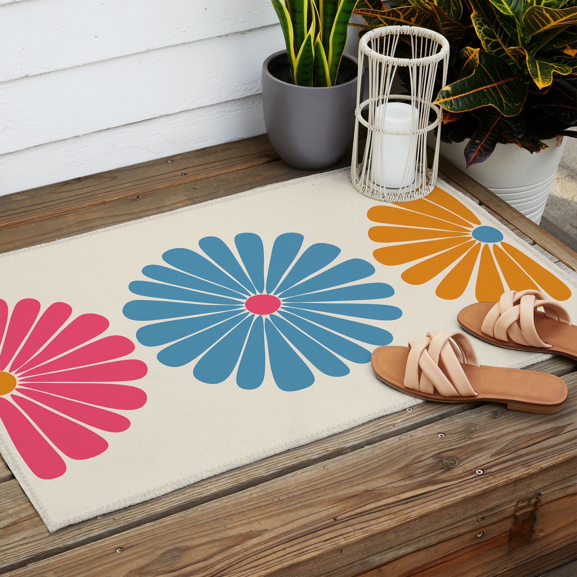 Colour Poems Retro Daisy Multicolor II Outdoor Rug