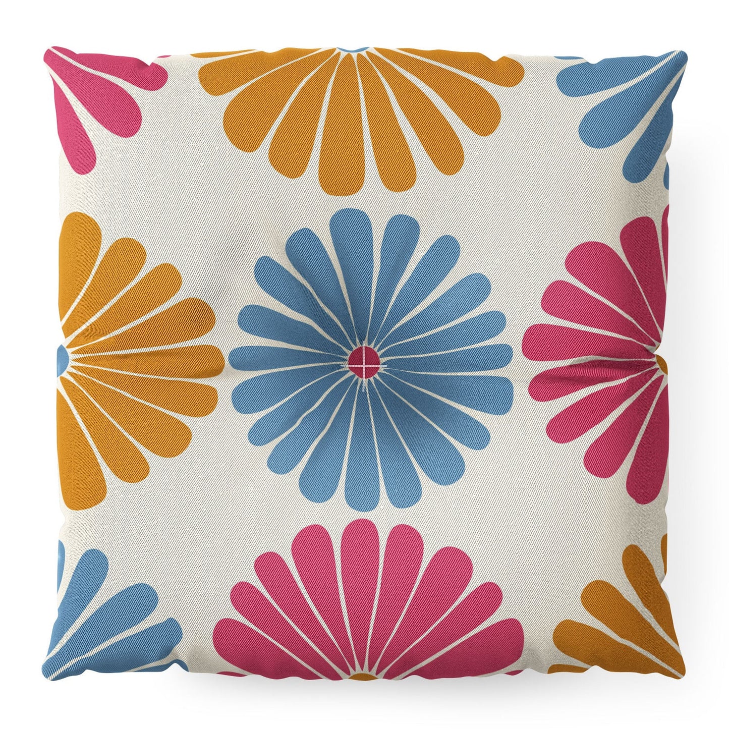 Colour Poems Retro Daisy Multicolor II Floor Pillow Square