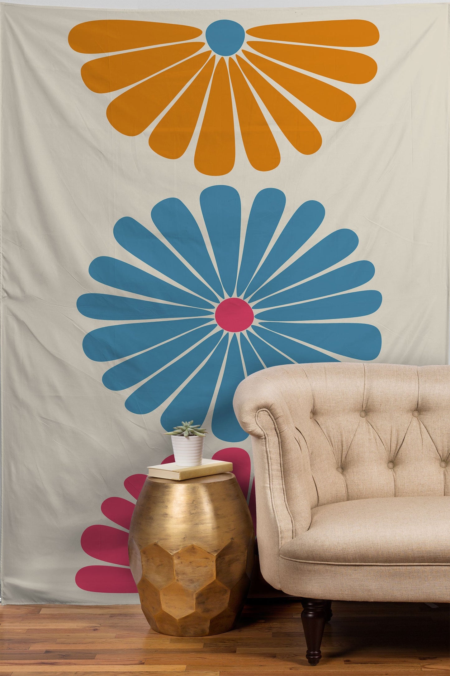 Colour Poems Retro Daisy Multicolor II Tapestry