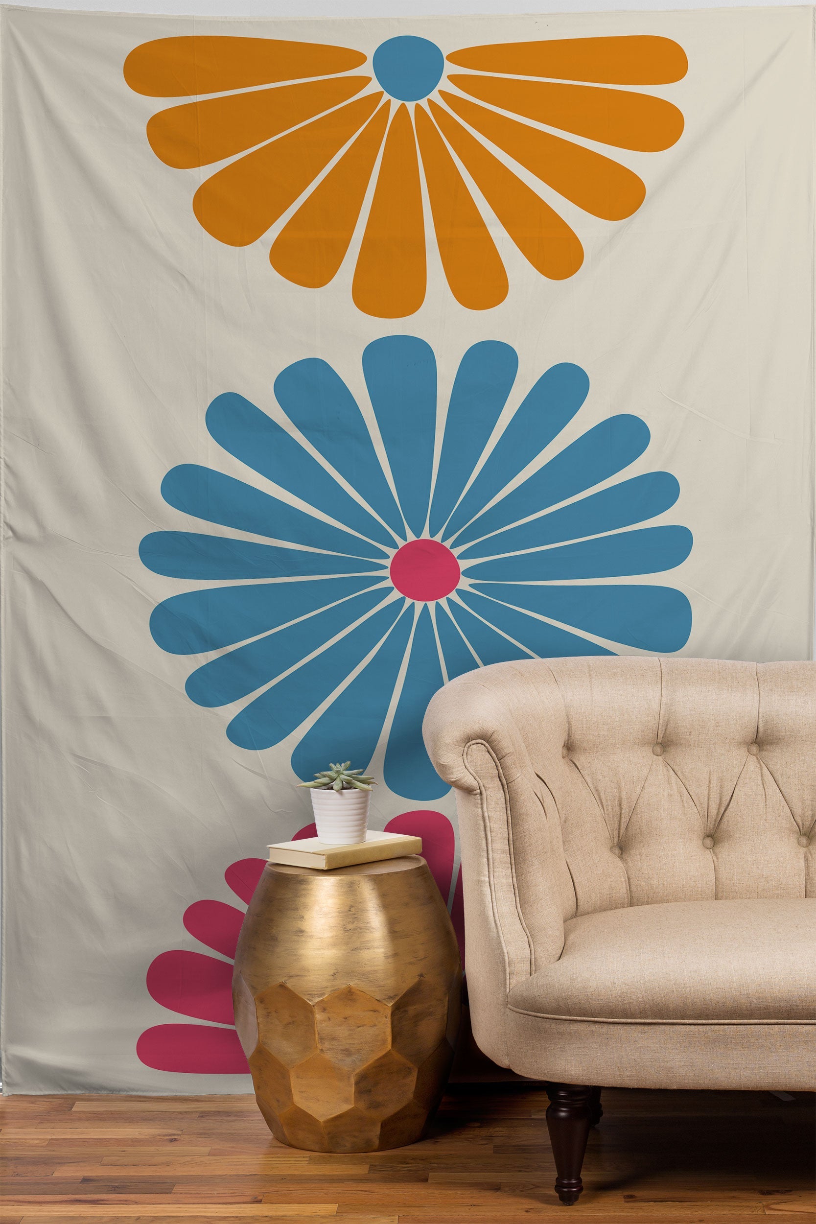 Colour Poems Retro Daisy Multicolor II Tapestry