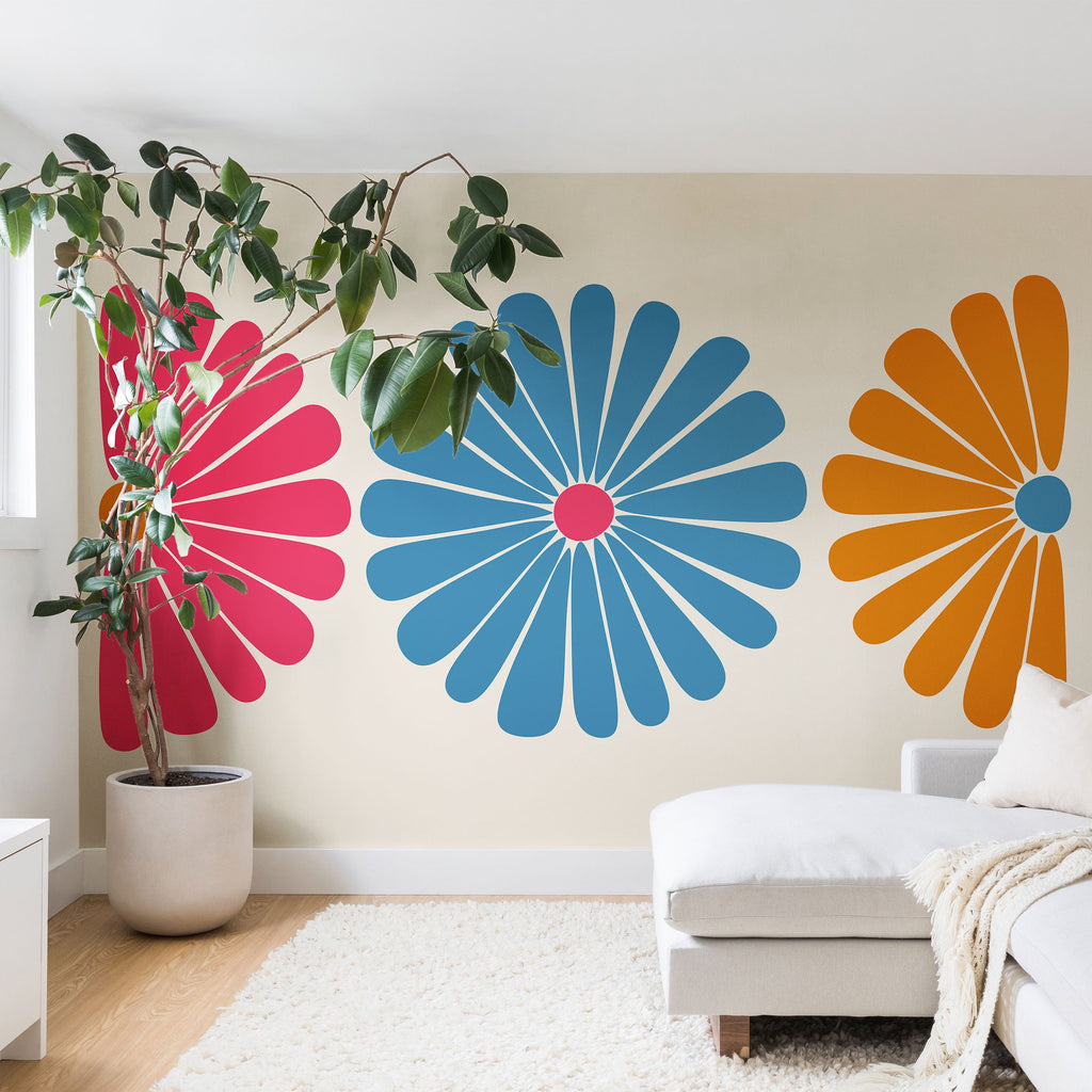 Colour Poems Retro Daisy Multicolor II Wall Mural