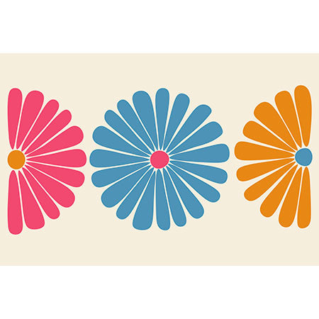 Colour Poems Retro Daisy Multicolor II Wall Mural