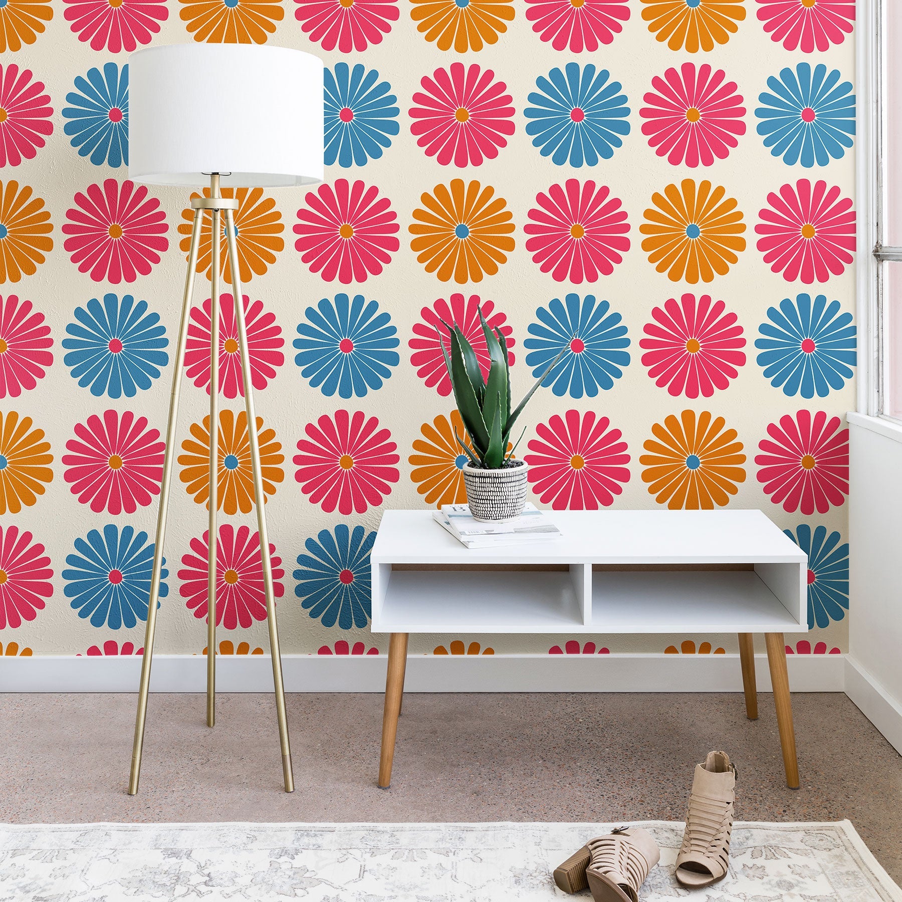 Colour Poems Retro Daisy Multicolor II Wallpaper
