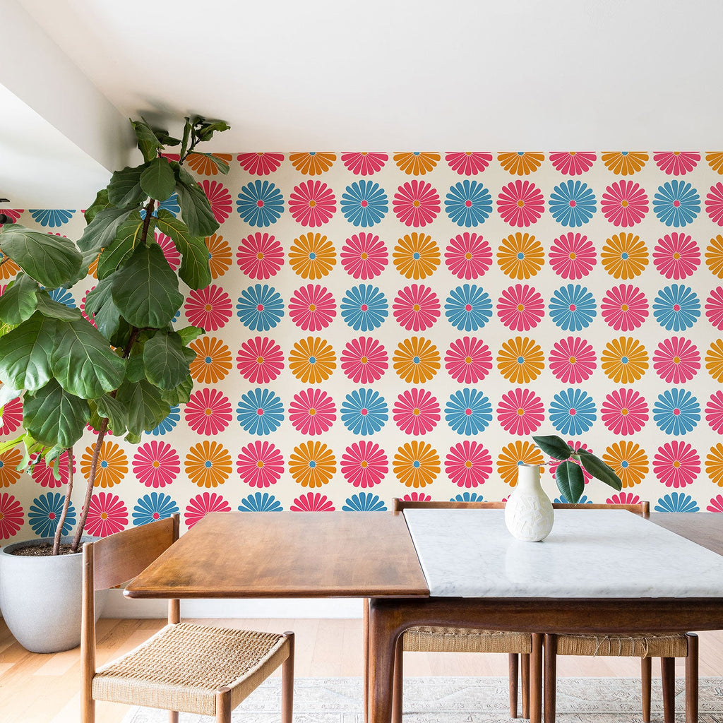 Colour Poems Retro Daisy Multicolor II Wallpaper
