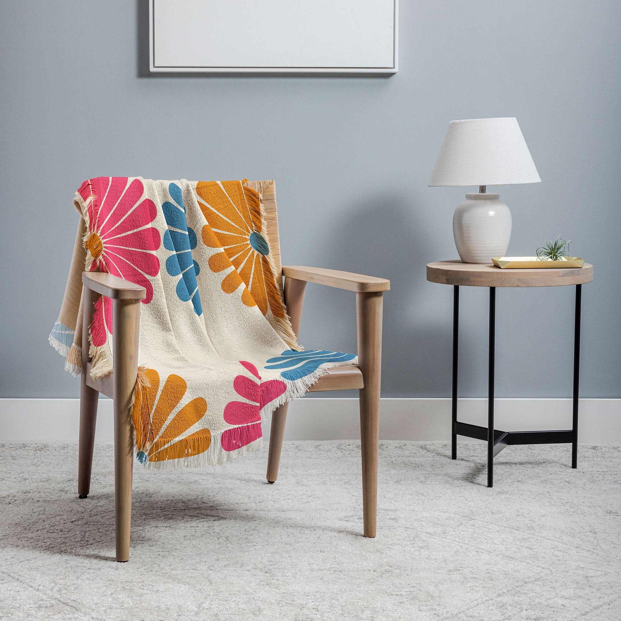 Colour Poems Retro Daisy Multicolor II Throw Blanket