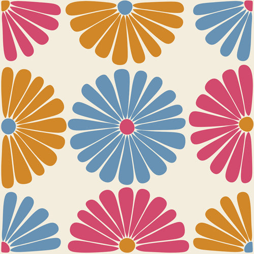 Colour Poems Retro Daisy Multicolor II Wall Mural
