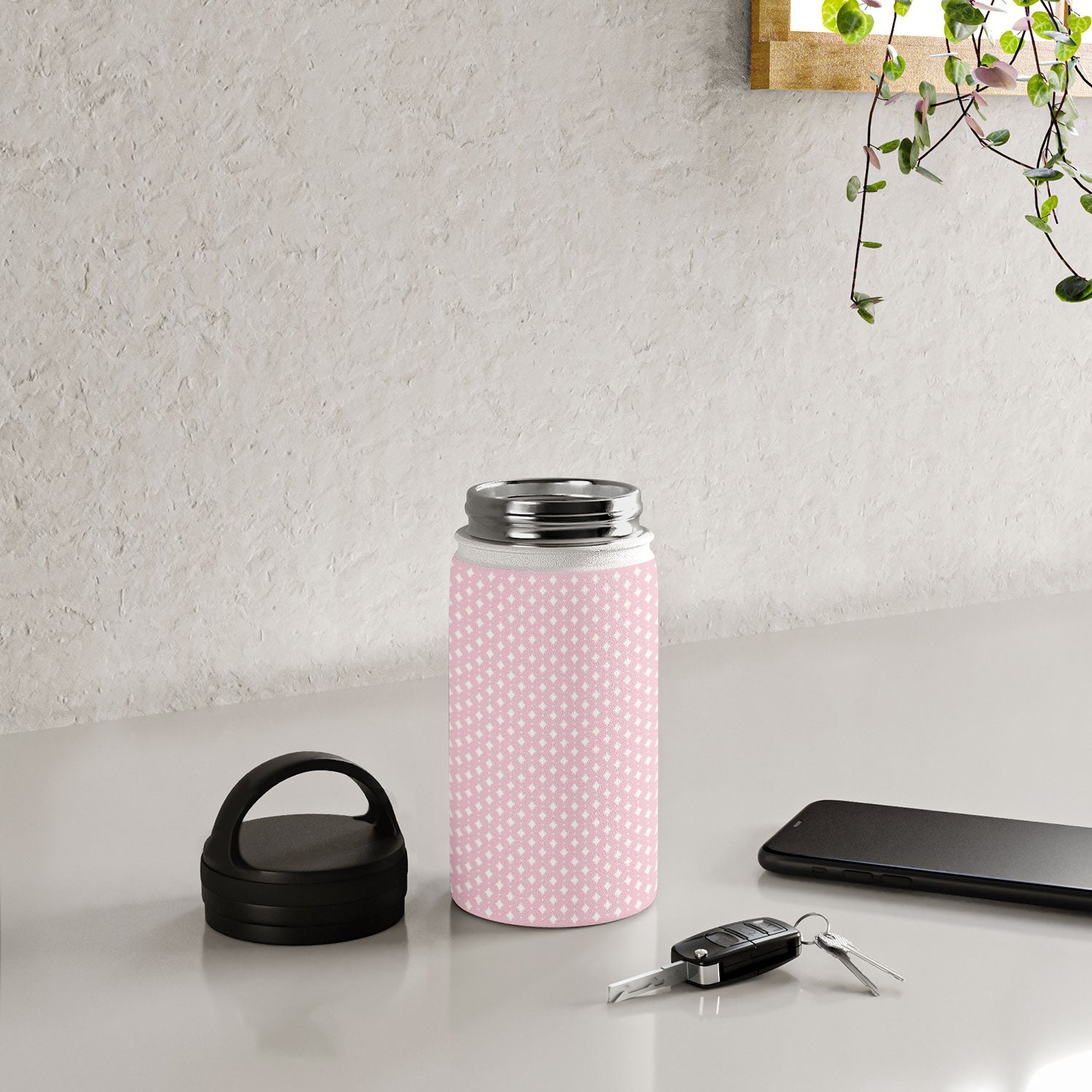 Colour Poems Vintage Jewels Blush Pink Water Bottle