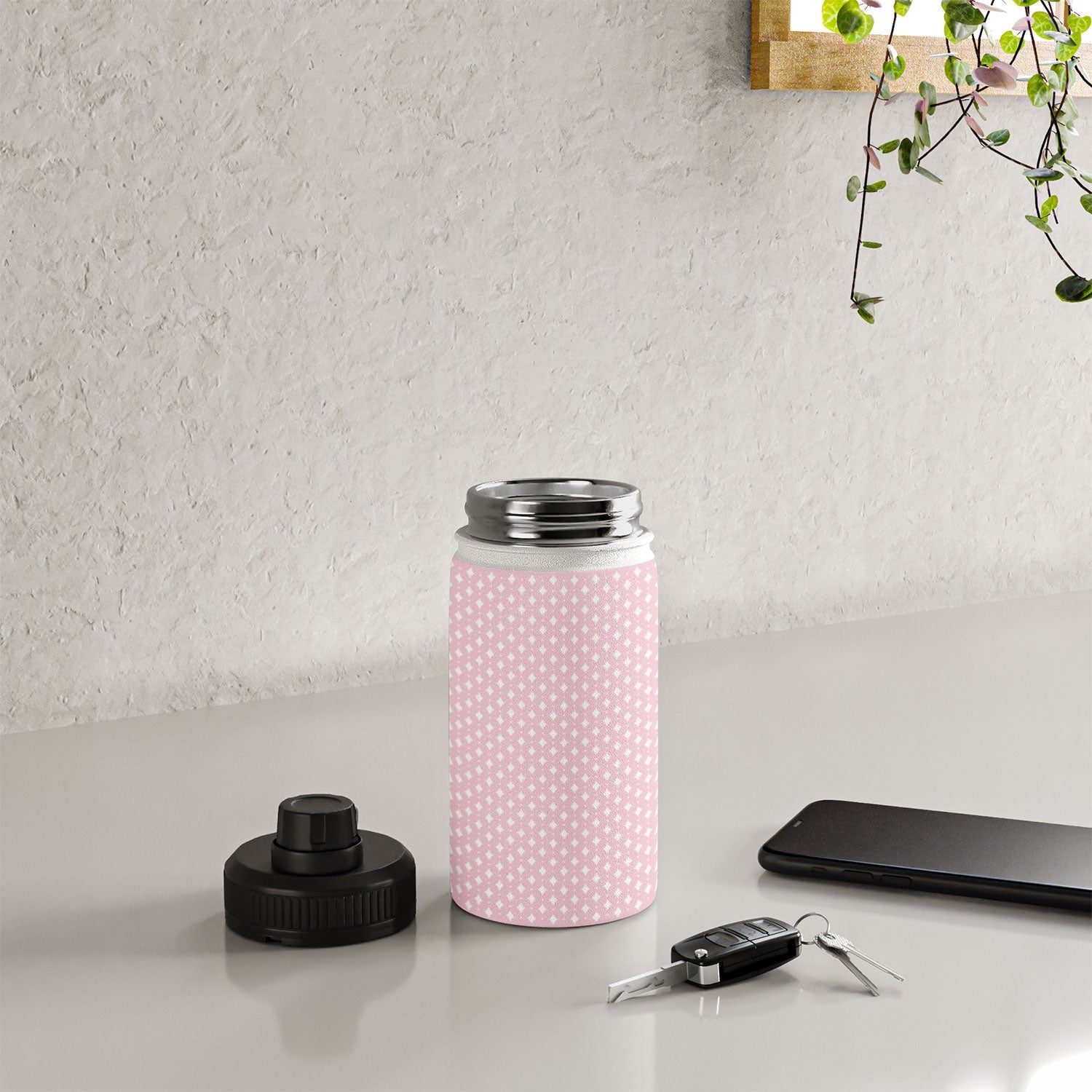 Colour Poems Vintage Jewels Blush Pink Water Bottle