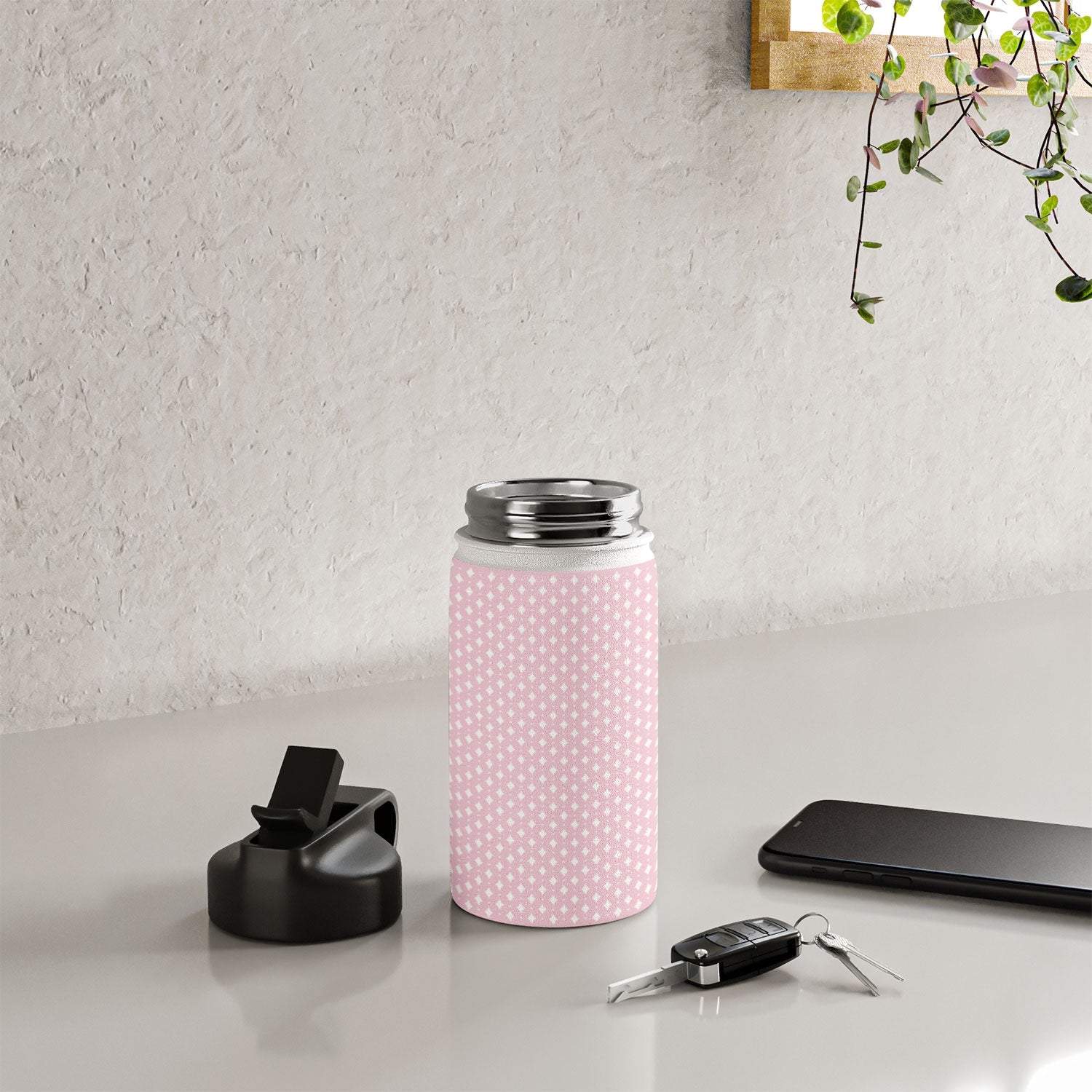 Colour Poems Vintage Jewels Blush Pink Water Bottle