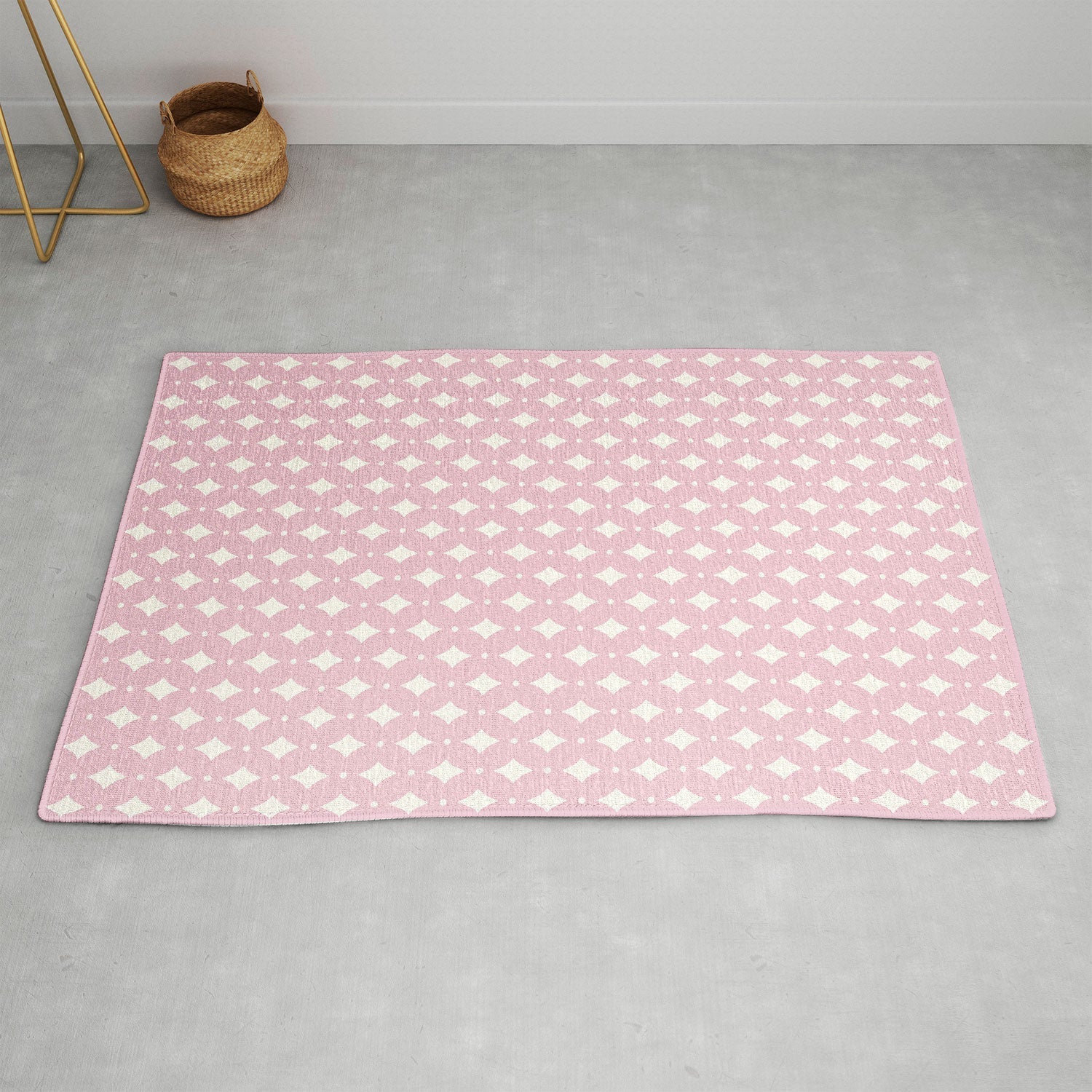 Colour Poems Vintage Jewels Blush Pink Area Rug