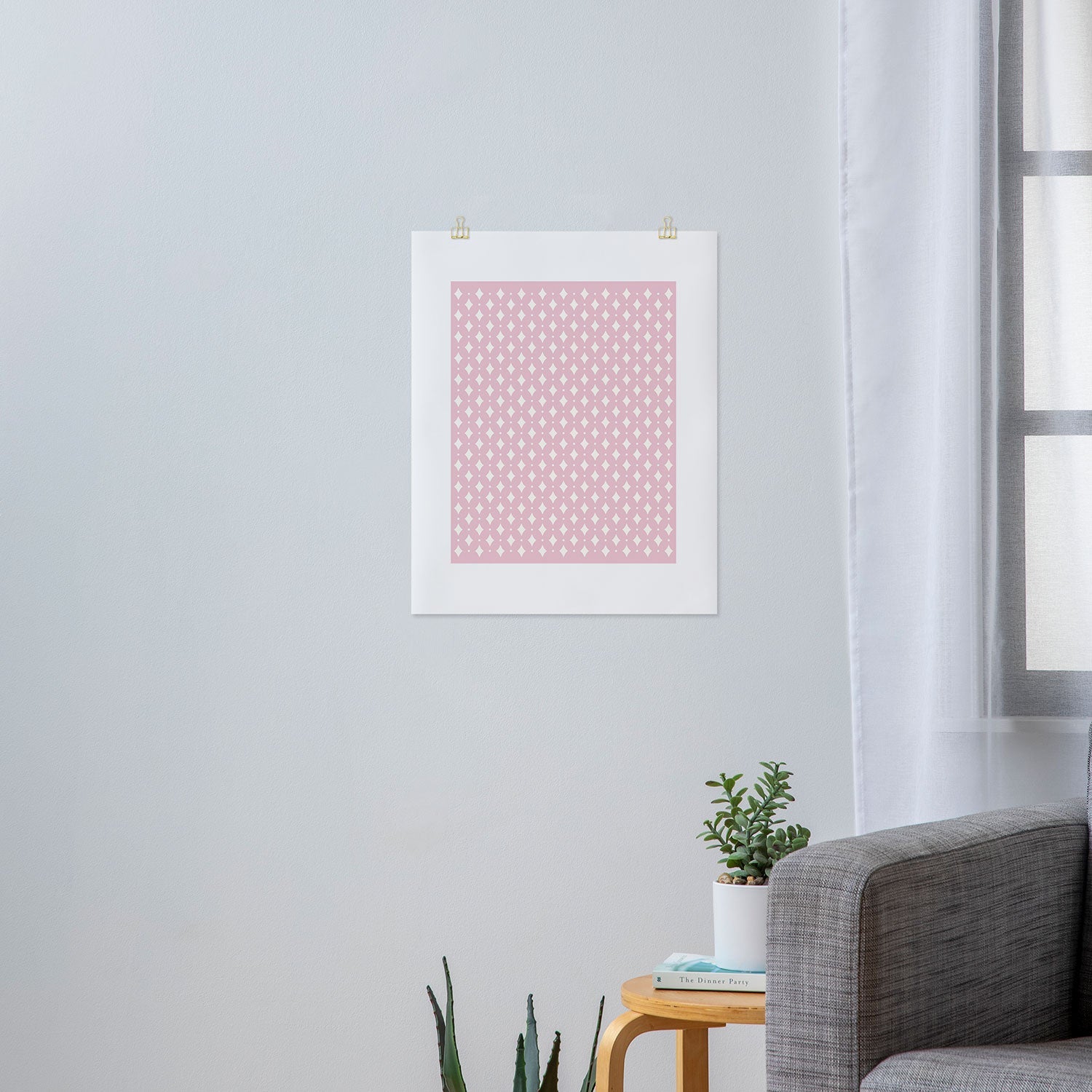 Colour Poems Vintage Jewels Blush Pink Art Print