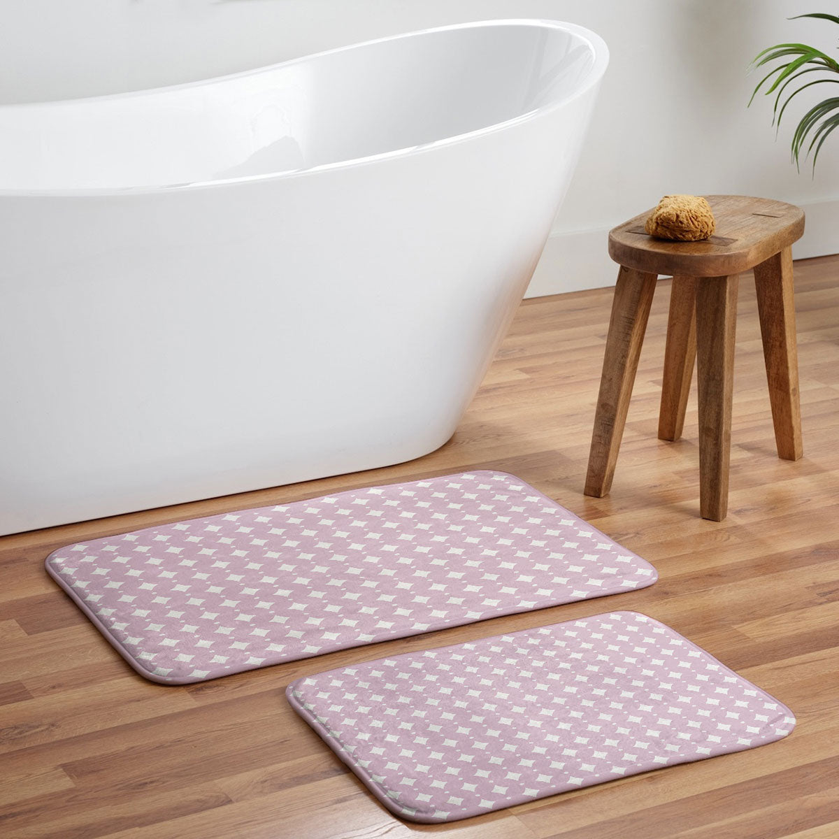 Colour Poems Vintage Jewels Blush Pink Memory Foam Bath Mat