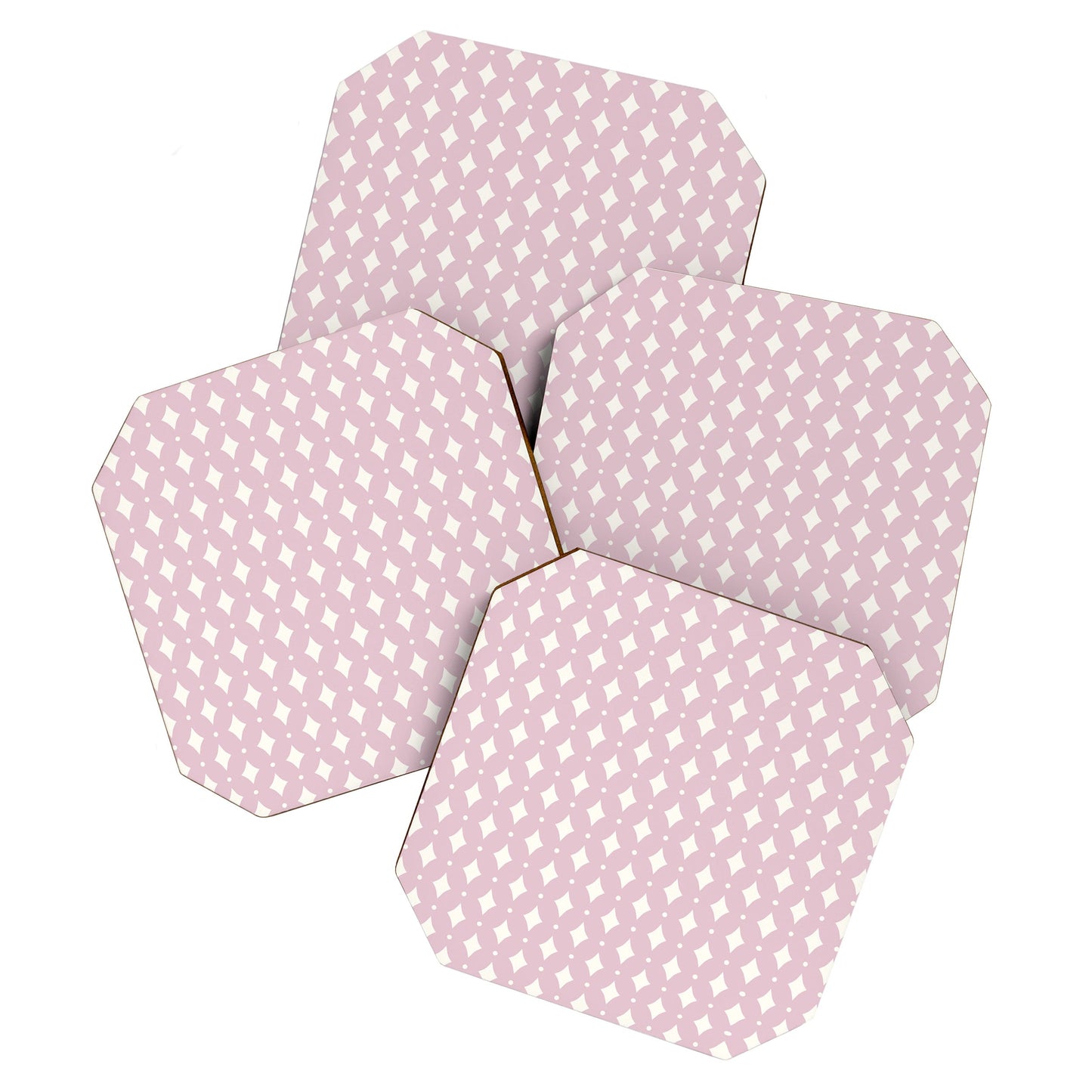 Colour Poems Vintage Jewels Blush Pink Coaster Set
