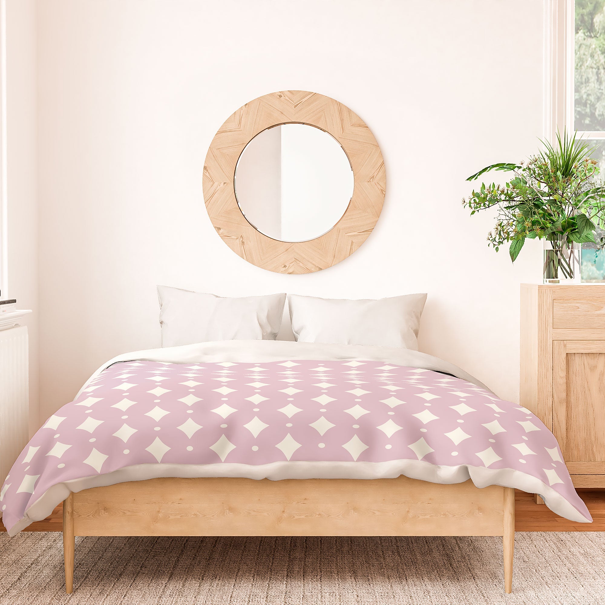 Colour Poems Vintage Jewels Blush Pink Duvet Cover