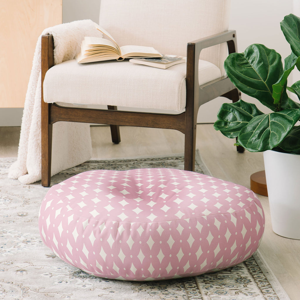 Colour Poems Vintage Jewels Blush Pink Floor Pillow Round