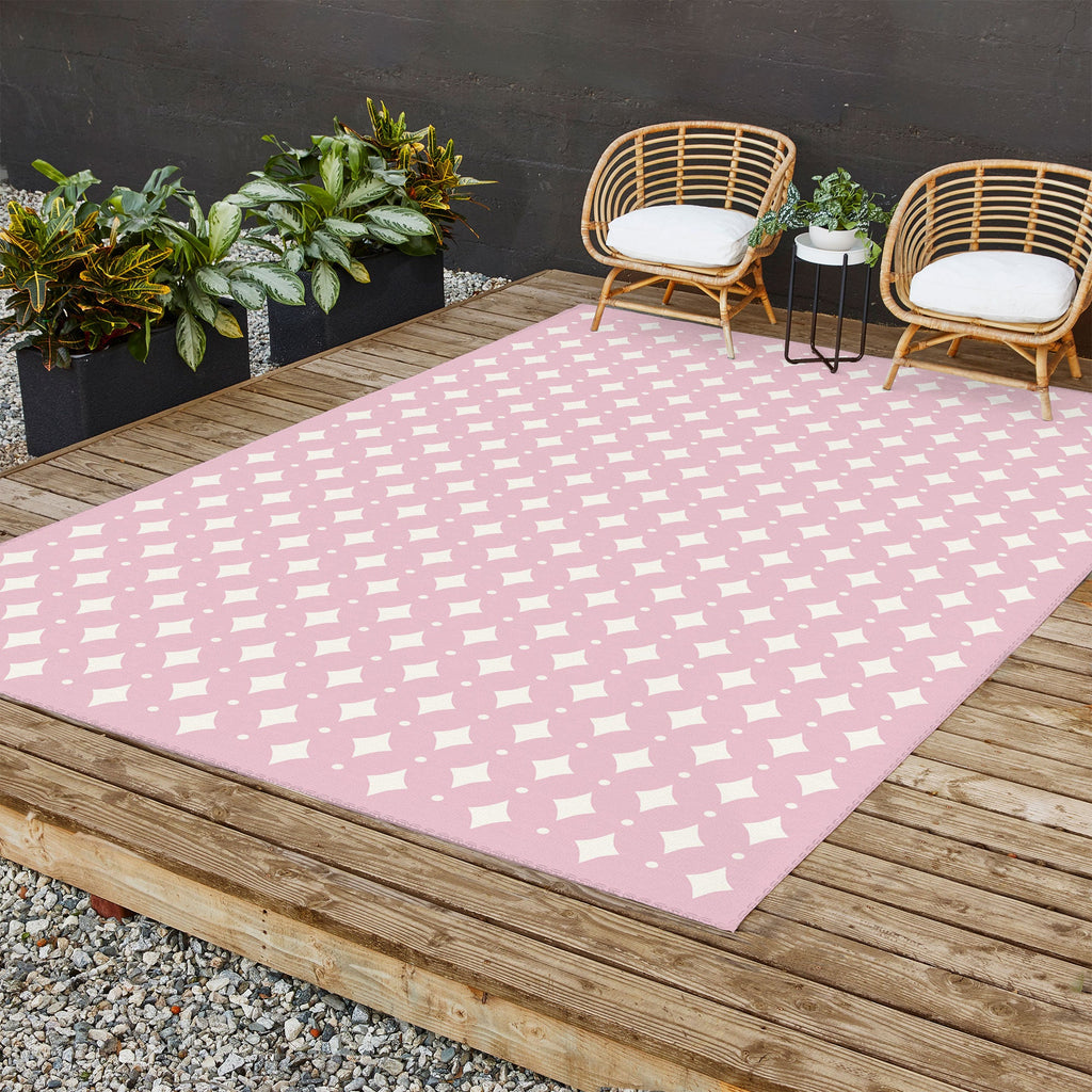 Colour Poems Vintage Jewels Blush Pink Outdoor Rug