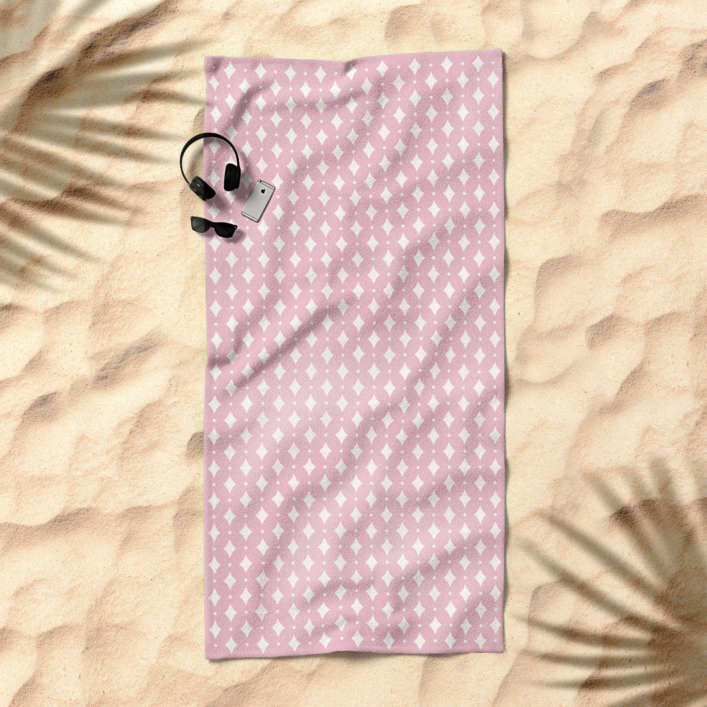 Colour Poems Vintage Jewels Blush Pink Beach Towel