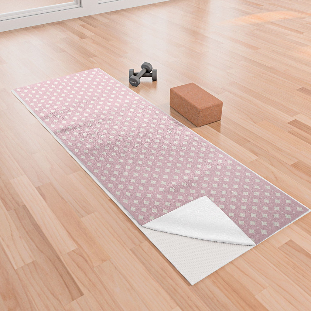 Colour Poems Vintage Jewels Blush Pink Yoga Towel