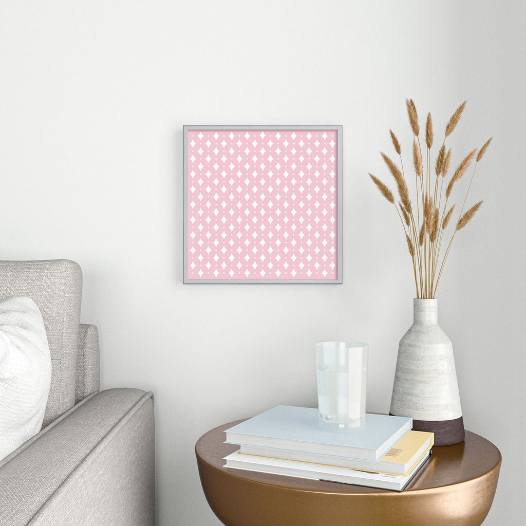 Colour Poems Vintage Jewels Blush Pink Square Metal Framed Art Print