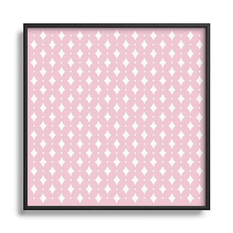 Colour Poems Vintage Jewels Blush Pink Square Metal Framed Art Print