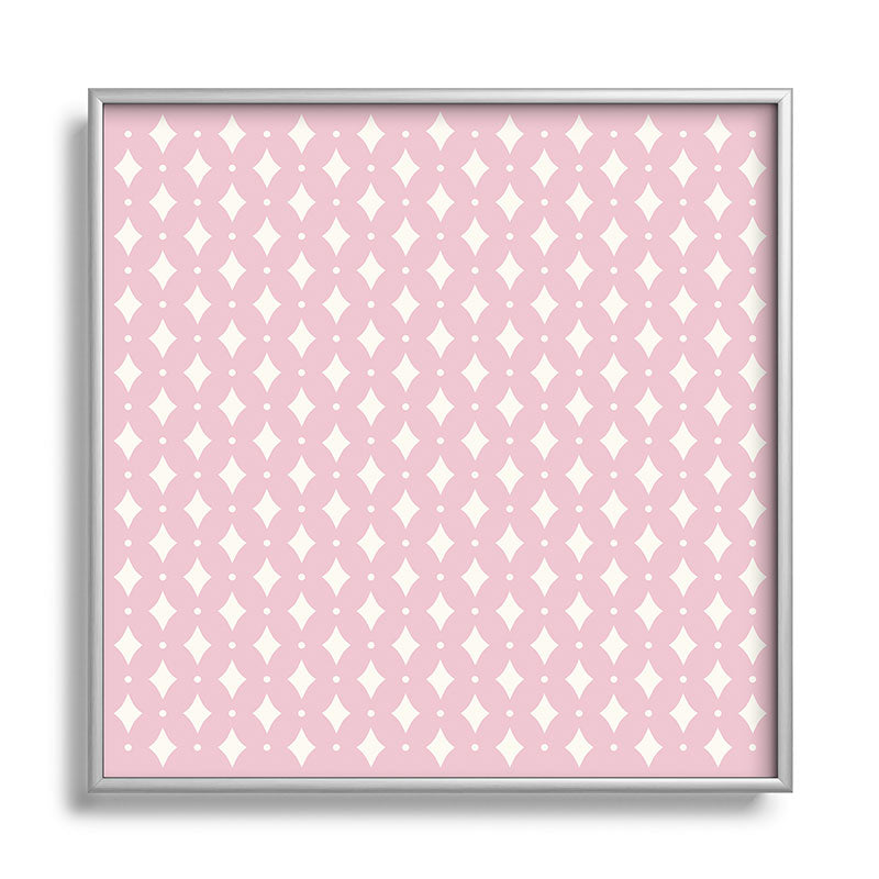 Colour Poems Vintage Jewels Blush Pink Square Metal Framed Art Print