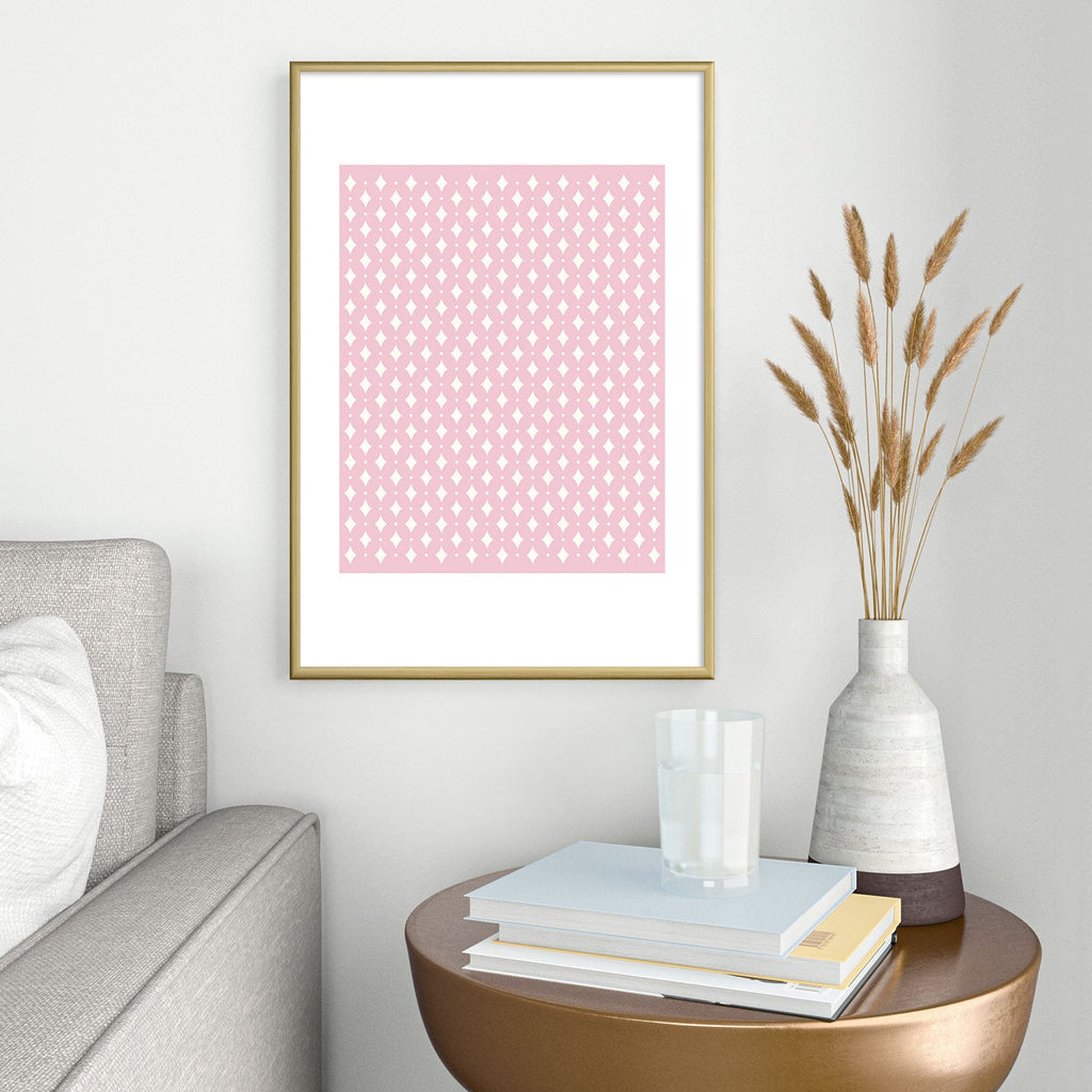 Colour Poems Vintage Jewels Blush Pink Metal Framed Art Print