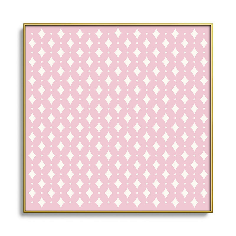 Colour Poems Vintage Jewels Blush Pink Square Metal Framed Art Print