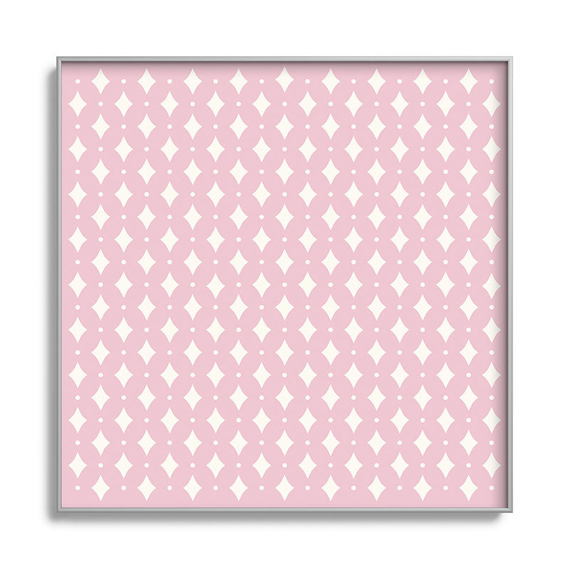 Colour Poems Vintage Jewels Blush Pink Square Metal Framed Art Print