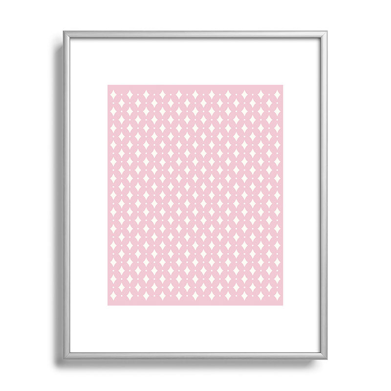 Colour Poems Vintage Jewels Blush Pink Metal Framed Art Print