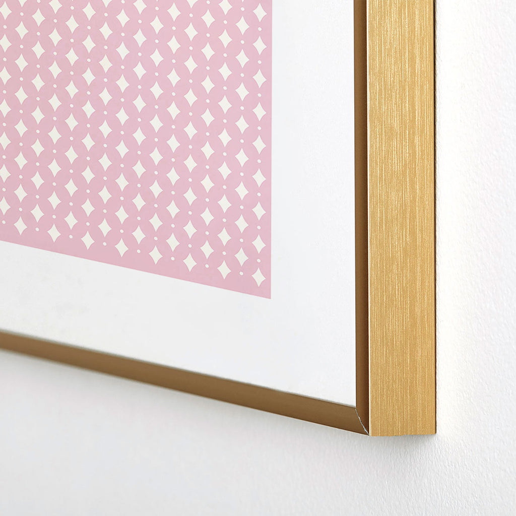 Colour Poems Vintage Jewels Blush Pink Metal Framed Art Print