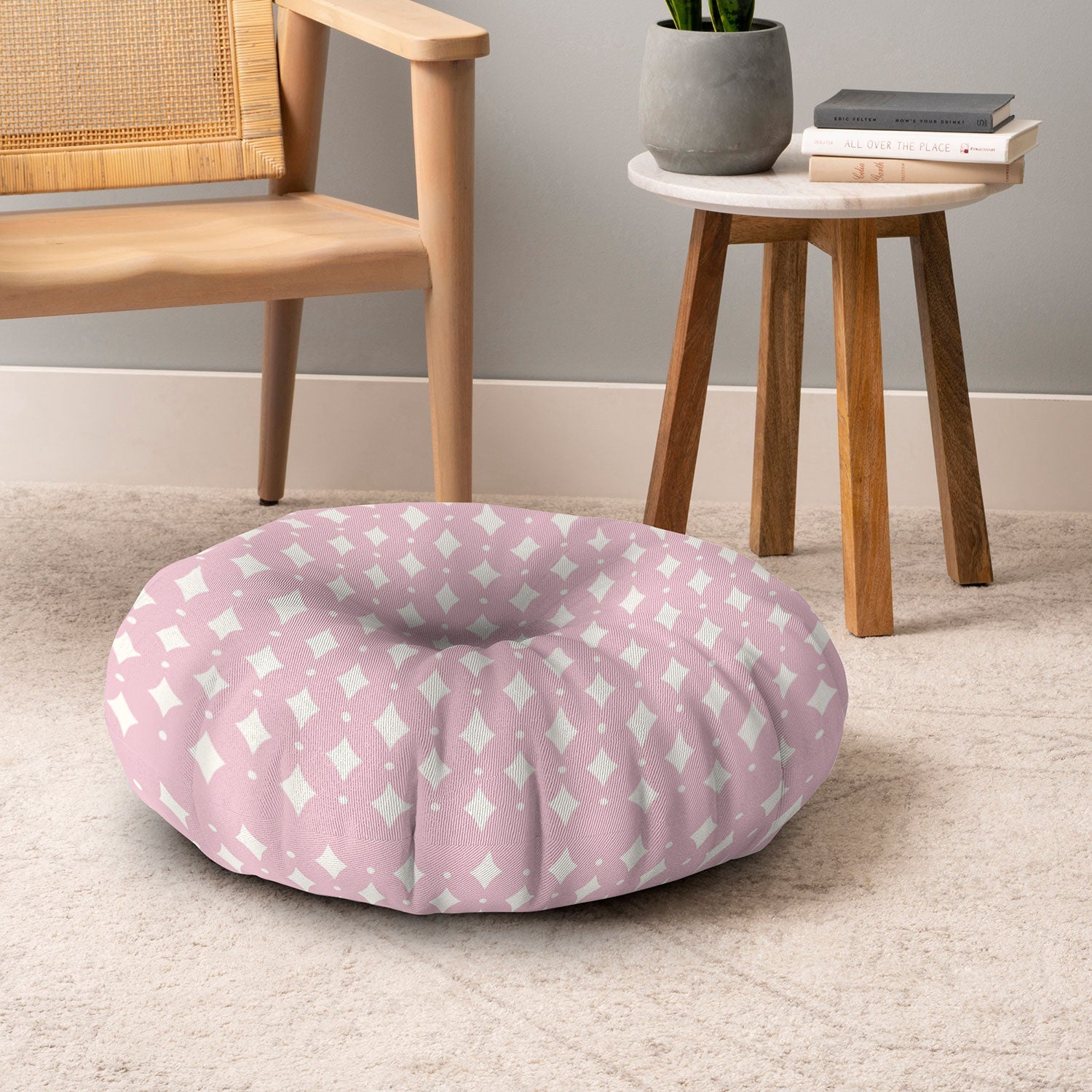 Colour Poems Vintage Jewels Blush Pink Floor Pillow Round