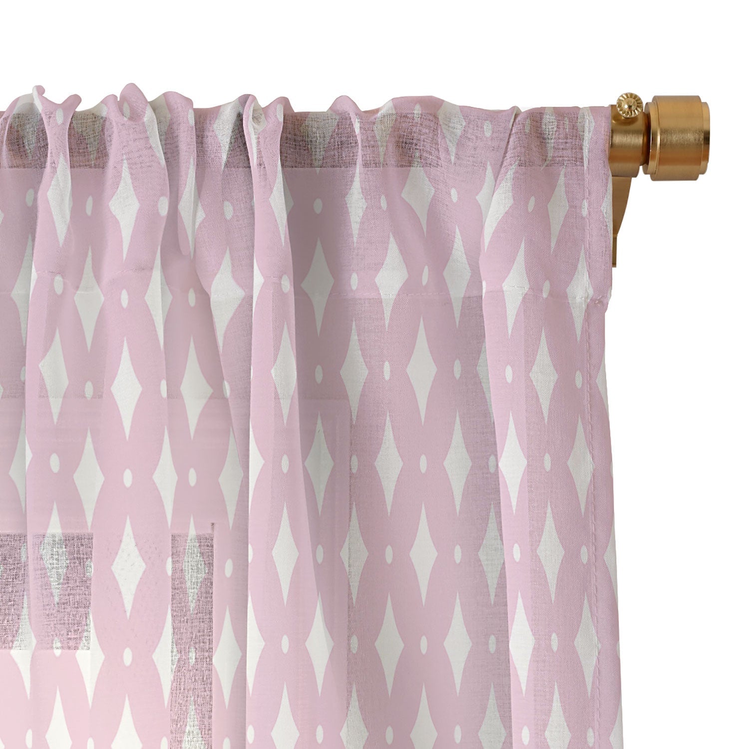 Colour Poems Vintage Jewels Blush Pink Sheer Window Curtain