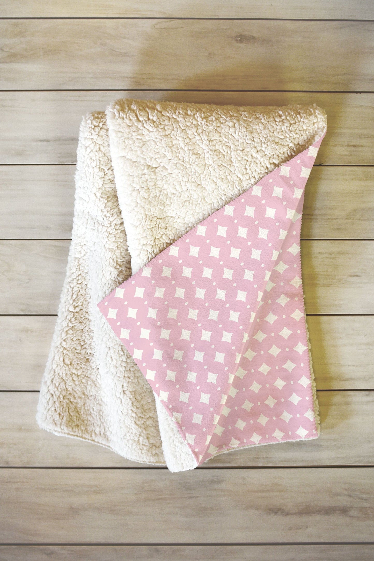 Colour Poems Vintage Jewels Blush Pink Fleece Throw Blanket