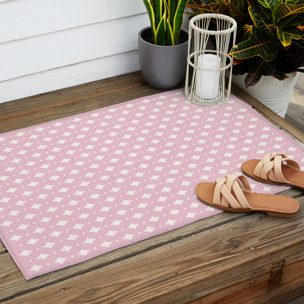 Colour Poems Vintage Jewels Blush Pink Outdoor Rug